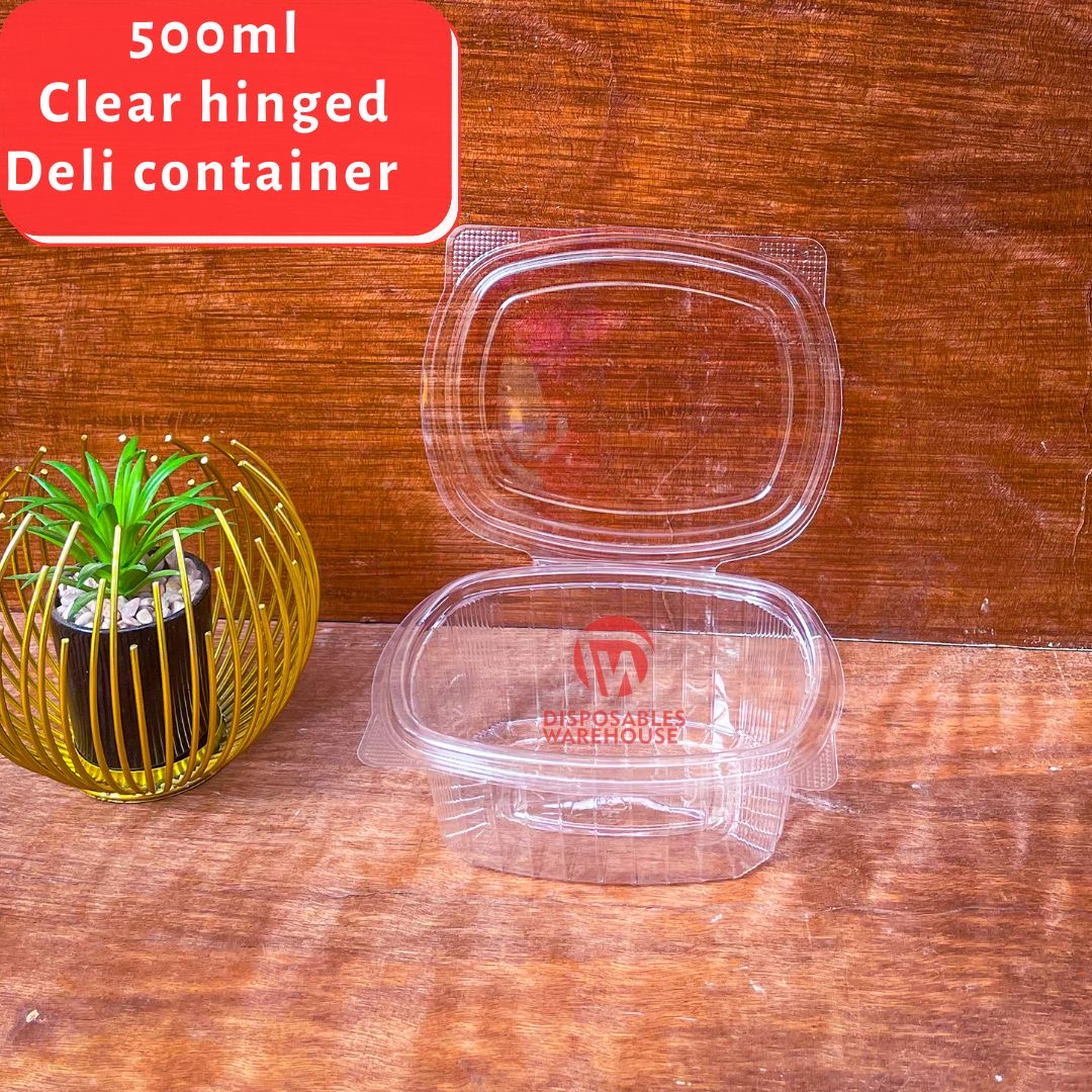 500ml Rect clear salad hinged pack - RES500H