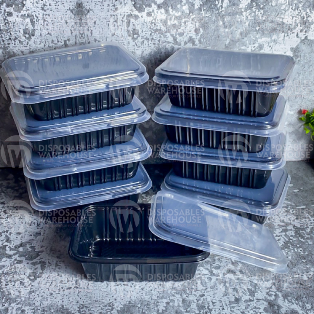 600ml rectangular black pack - LBP600