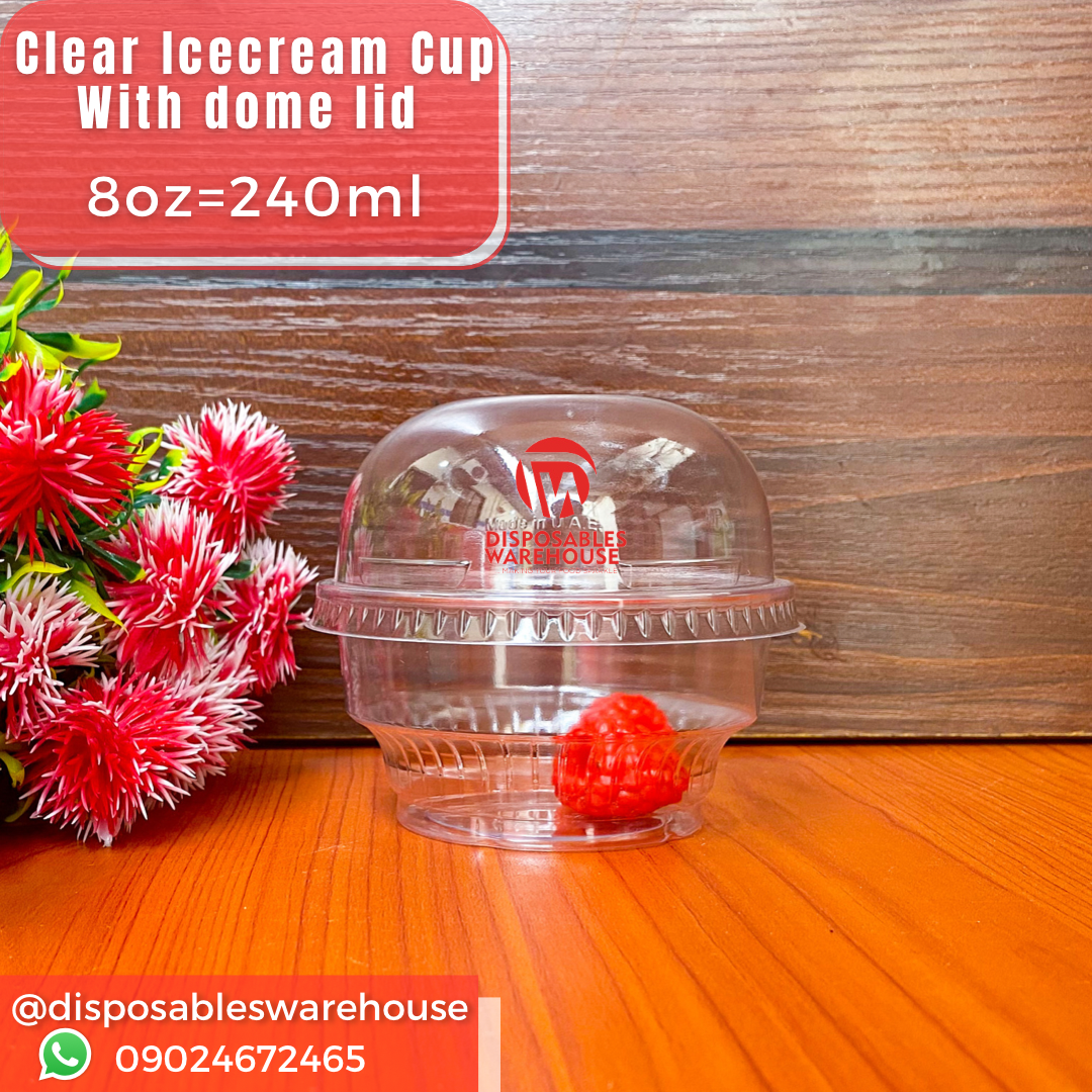 8oz CLEAR ICECREAM CUPS