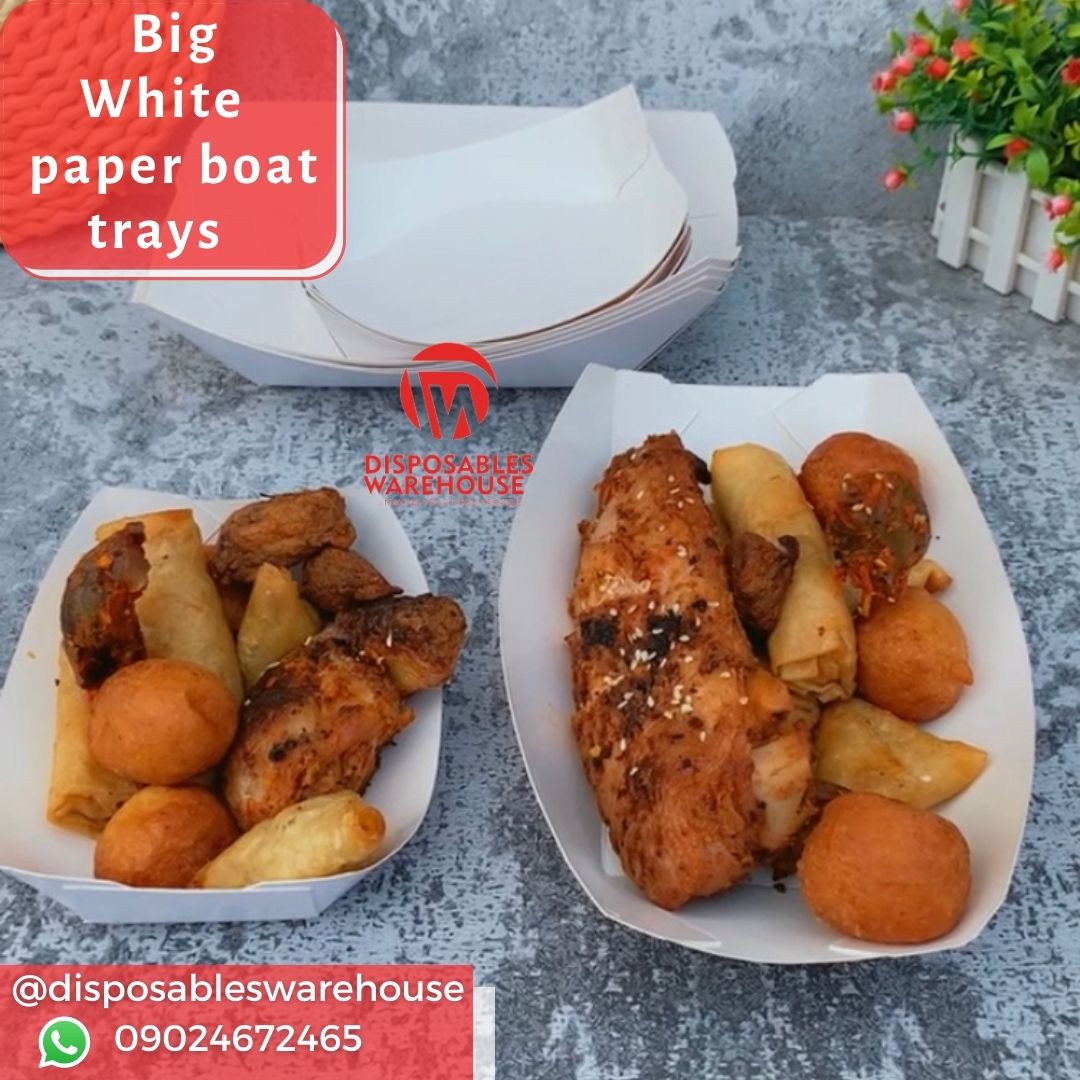 Big white boat paper tray - WBBT733