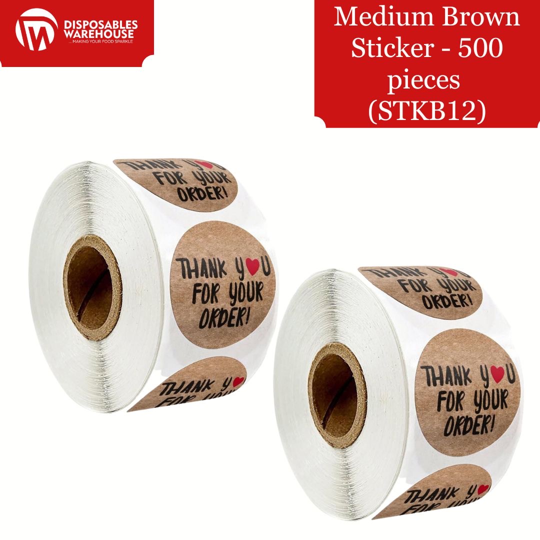 MEDIUM BROWN STICKER (Thank you for your order) -  STKB12