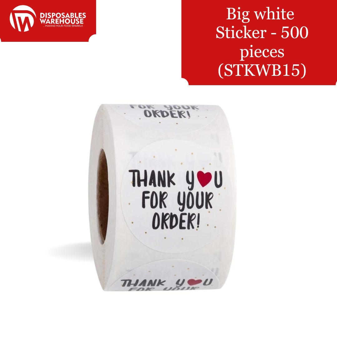 LARGE WHITE STICKER (THANK YOU FOR YOUR ORDER) STKWB15