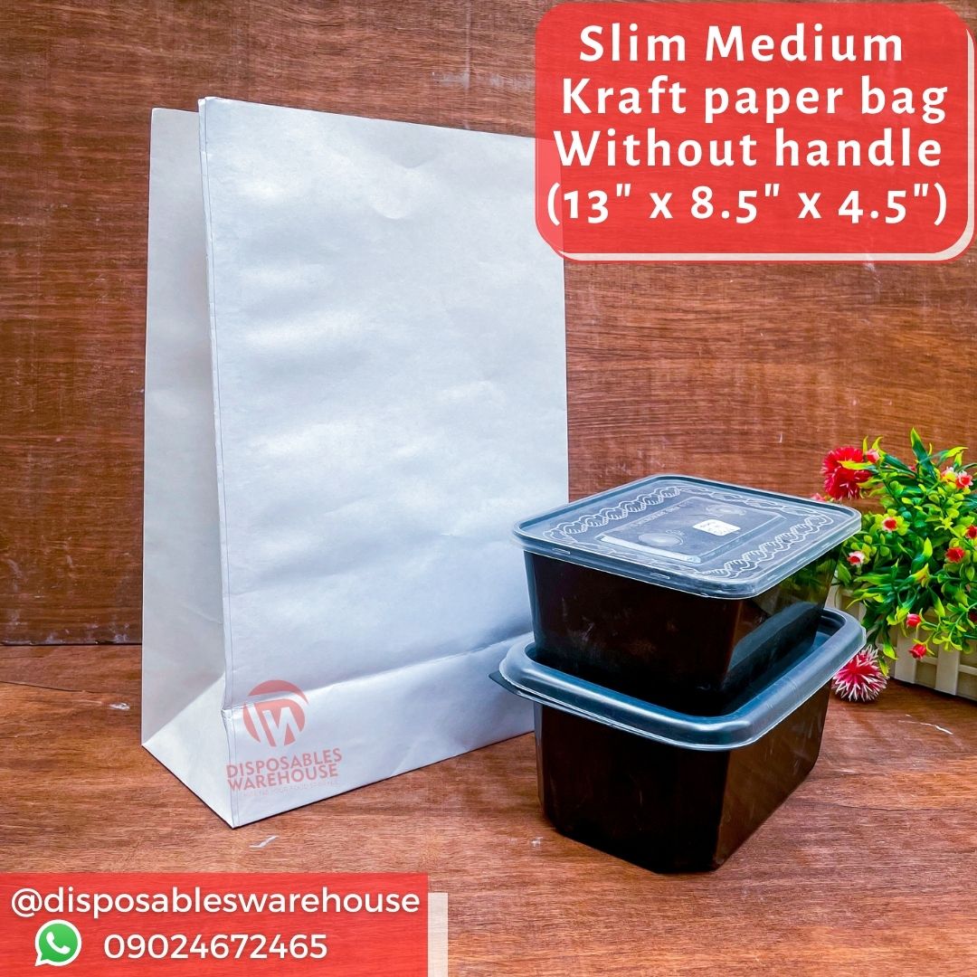 Medium slim paper bag NO handle (Select Preferred Color) - MSNH128