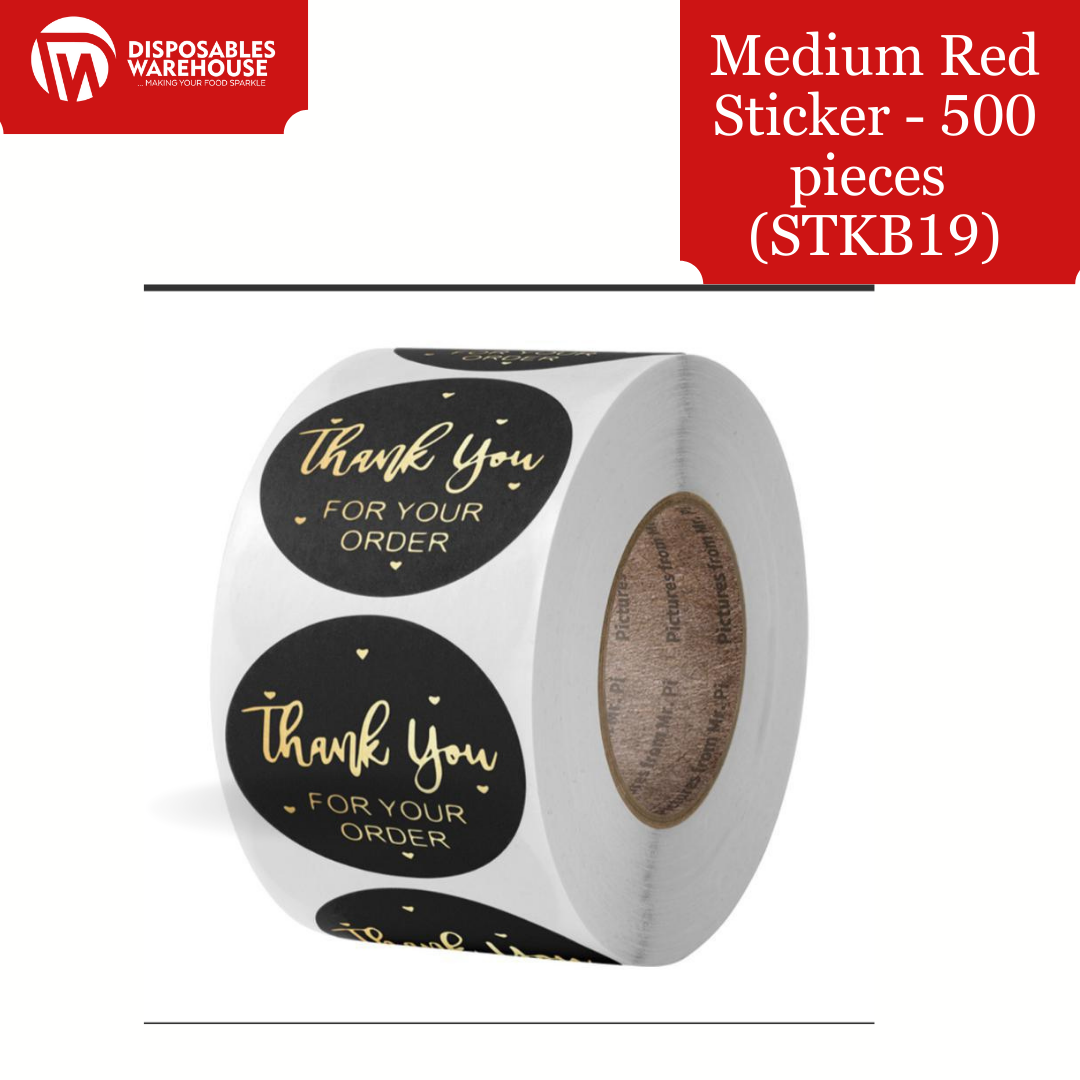 MEDIUM BLACK STICKER (THANK YOU FOR ORDER - 1.5") STKB19
