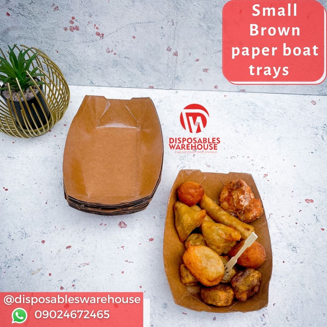 Small brown Kraft boat tray - KSBT305