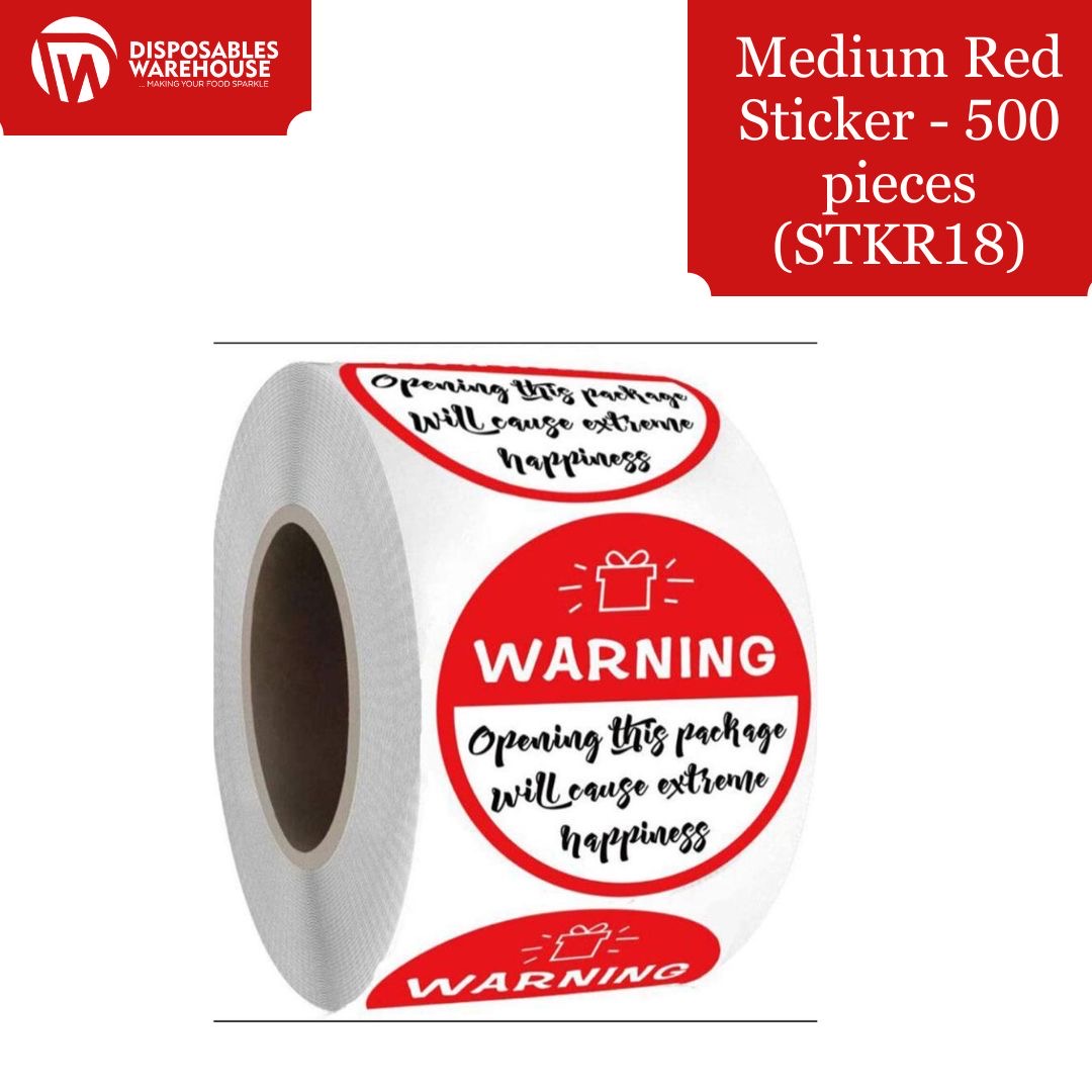 MEDIUM RED STICKER (WARNING) STKR18